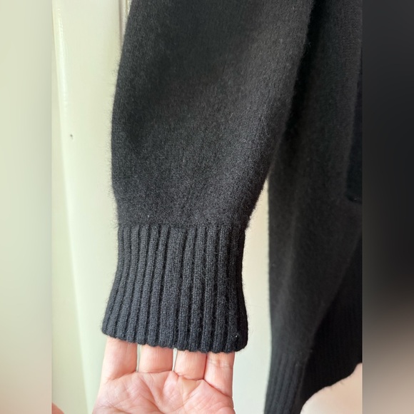 Vince 100% Cashmere Open Front Long Cardigan Sweater Solid Black Oversized Small - Picture 5 of 13